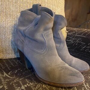 Frye Taupe Suede Booties